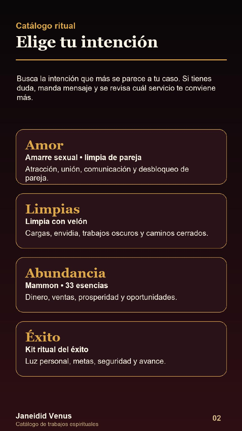 Página 2 de 10 del catálogo provisional de rituales
