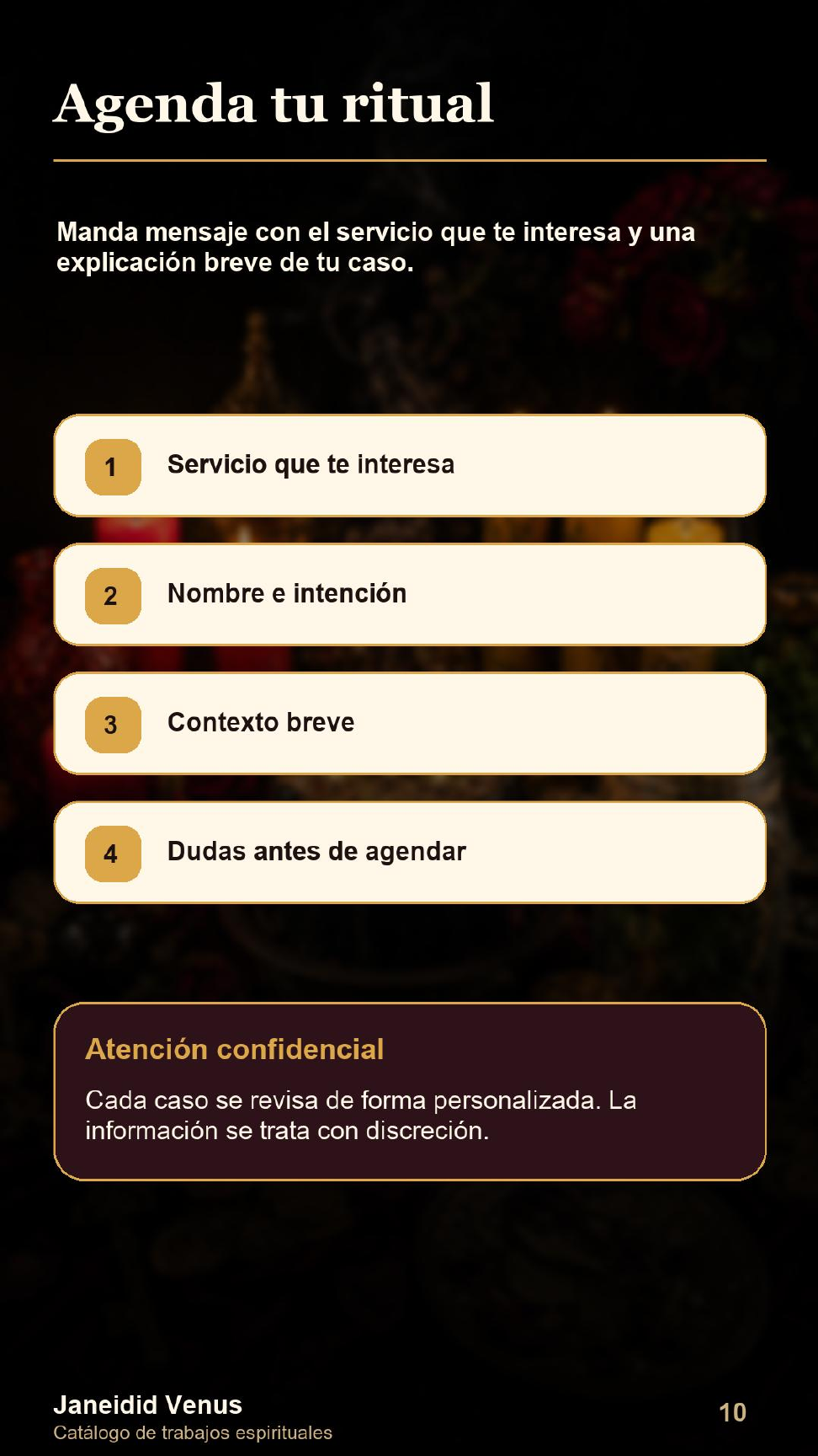 Página 10 de 10 del catálogo provisional de rituales